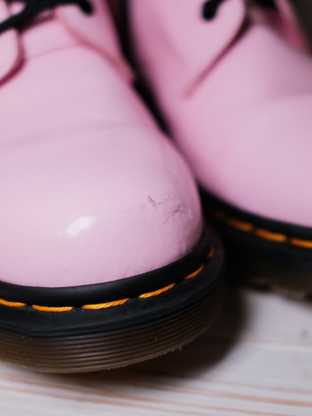 Dr Martens Pink Boots Women's 10 US Combat Patent Leather Lace-Up - Picture 7 of 7